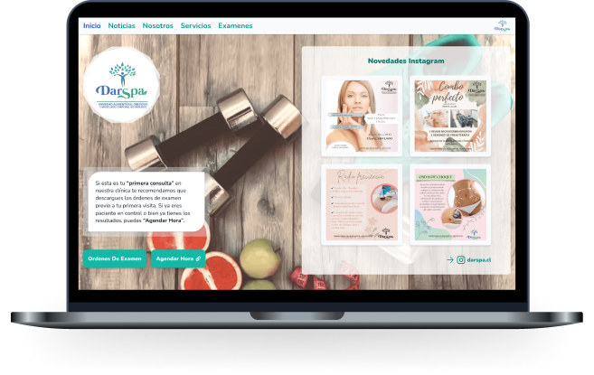 mockup of darspa website