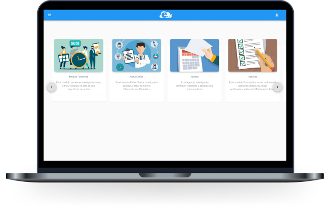mockup of e-ficha web application