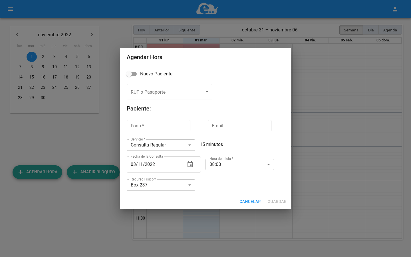 Scheduler for e-ficha